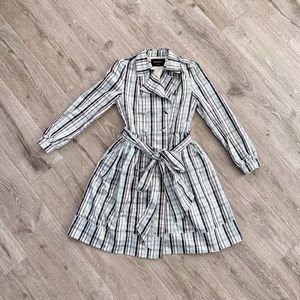 Plaid Trench Coat